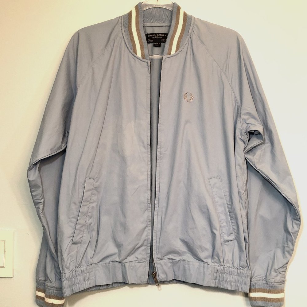 Fred Perry Tennis Bomber Jacket in Baby Blue
